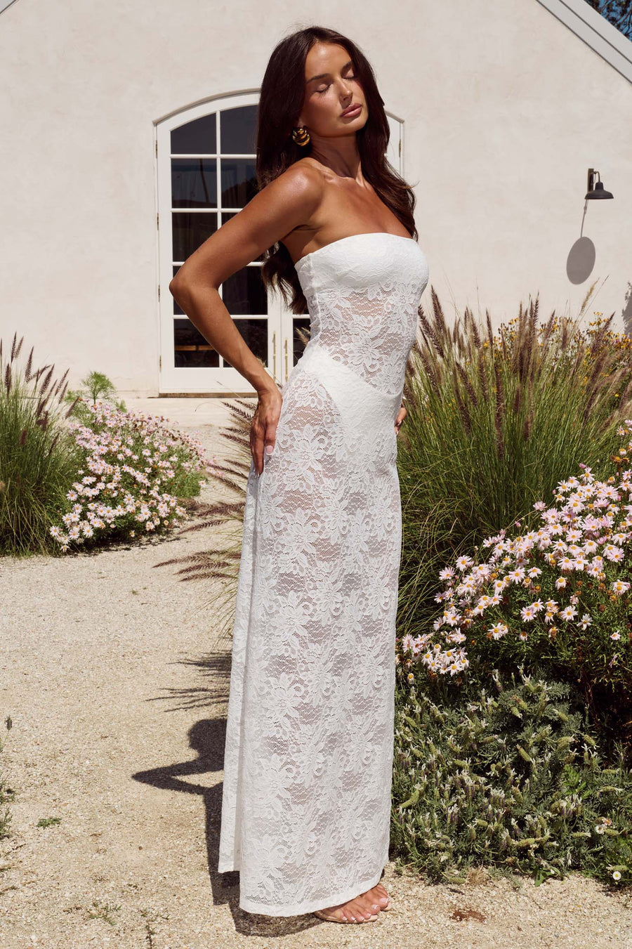 ZELINA STRAPLESS LACE MAXI DRESS - WHITE - ZELINASTRAPLESSLACEMAXIDRESS-WHITEXTERAHIGHWAISTBRIEF-WHITE-3