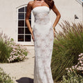 ZELINA STRAPLESS LACE MAXI DRESS - WHITE