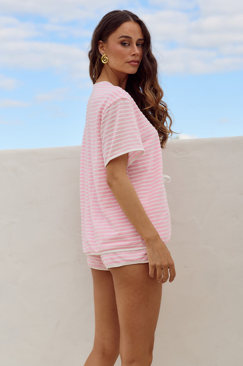 ZOEY TIE SHORT - PINK/WHITE - ZOEYMULTITIETOPXZOEYTIESHORT-PINKWHITE-05_54f5e698-6b0a-46df-b23f-f8ff1a1d81f6