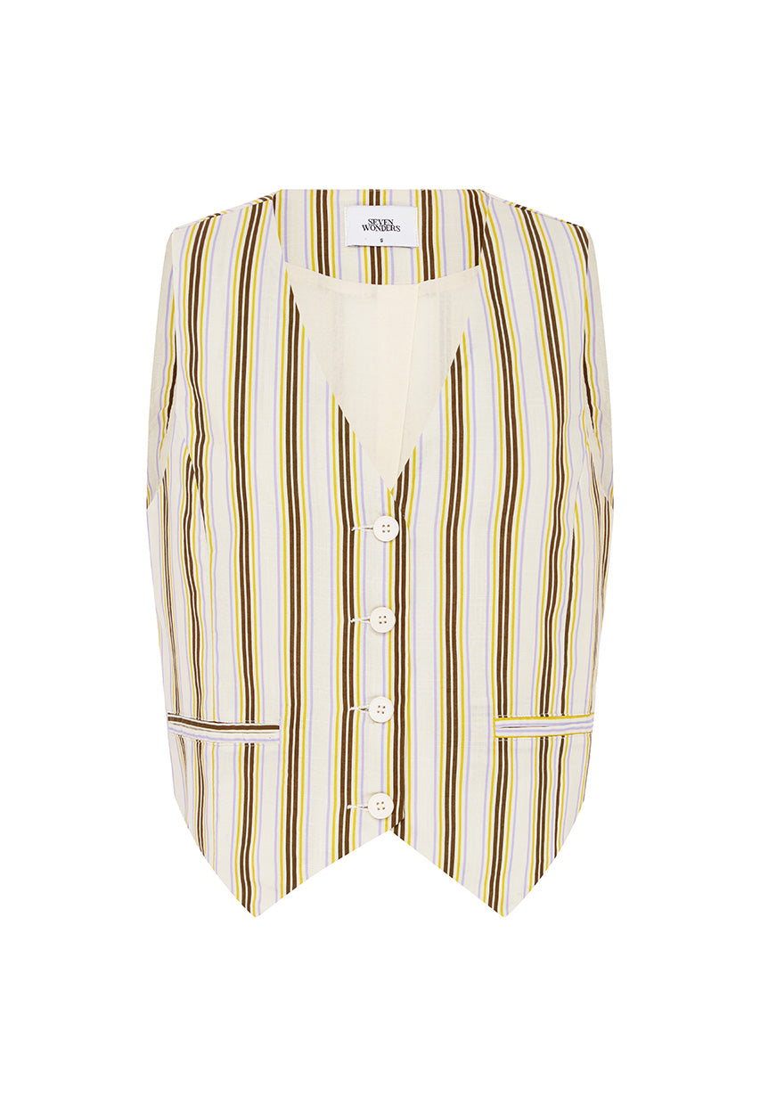 ZORIA VEST - VORY STRIPE - ZORIAVEST