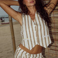 ZORIA VEST - VORY STRIPE
