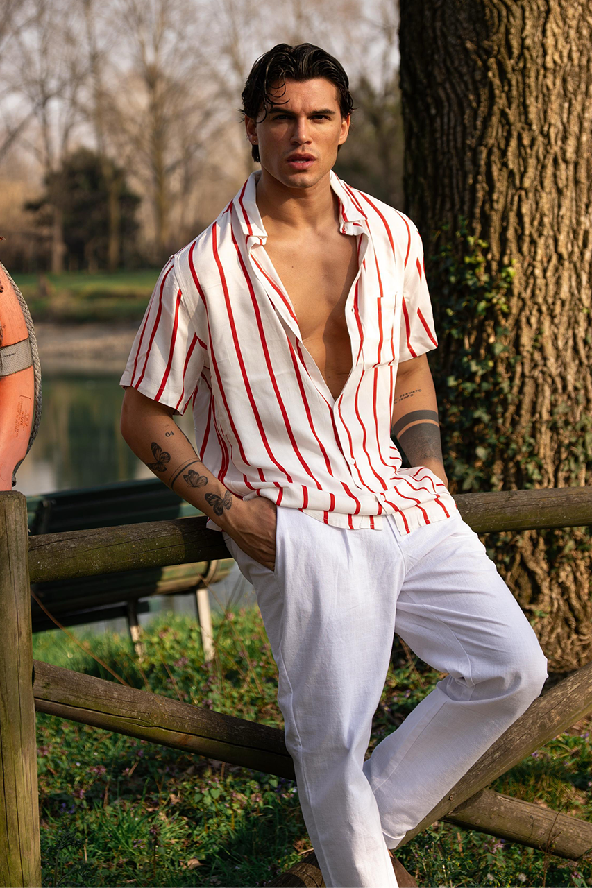 ELIJAH SHIRT - RED STRIPE - antonio.medugno-ElijahShirtredstripe11