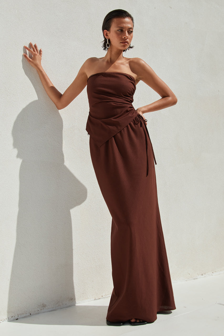 COMALIE MAXI SKIRT - CHOCOLATE XXL - comalie-1