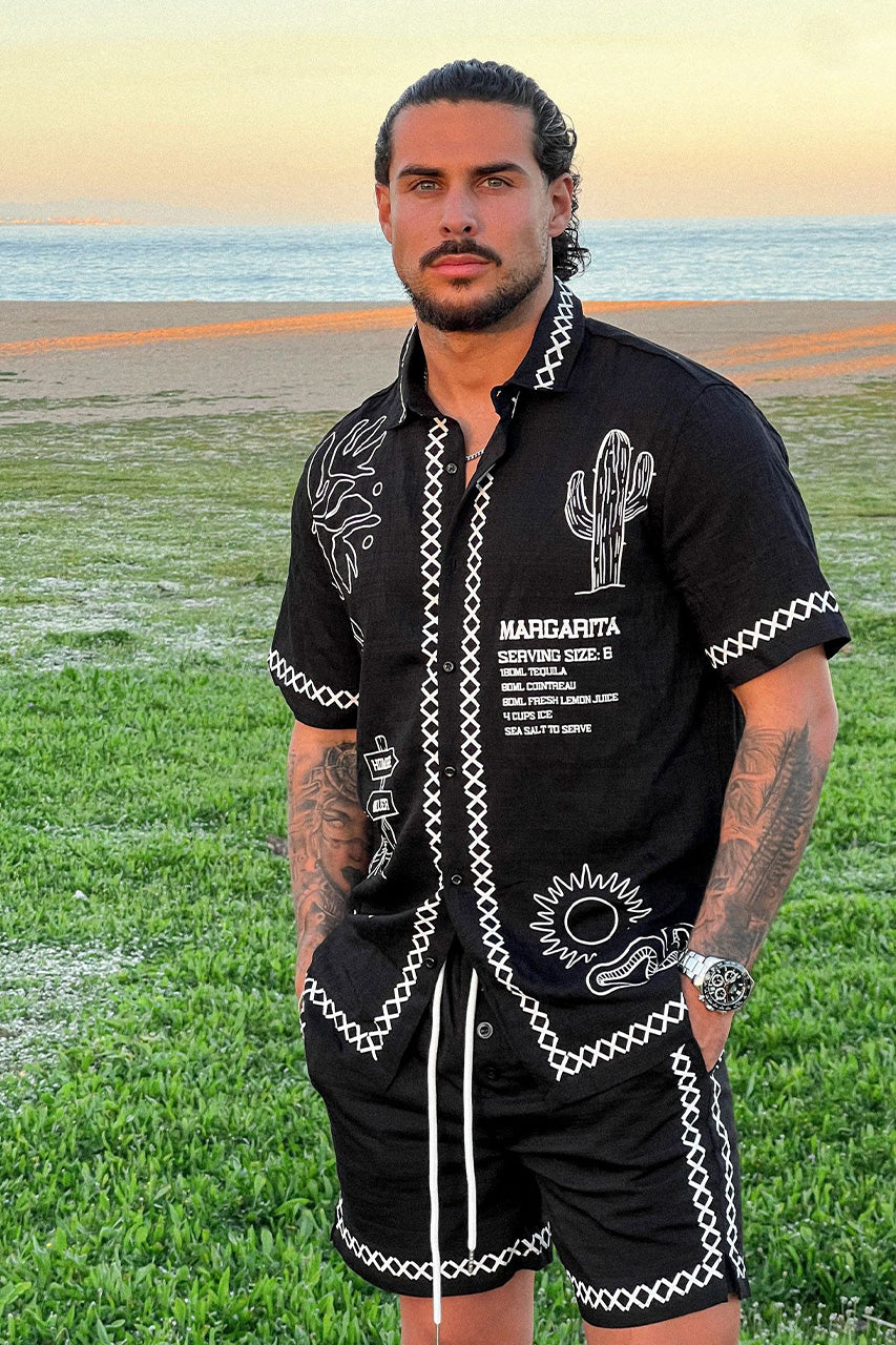 DIEGO SHORT SLEEVE SHIRT - BLACK - ihuerta13-DiegoShirtxShort