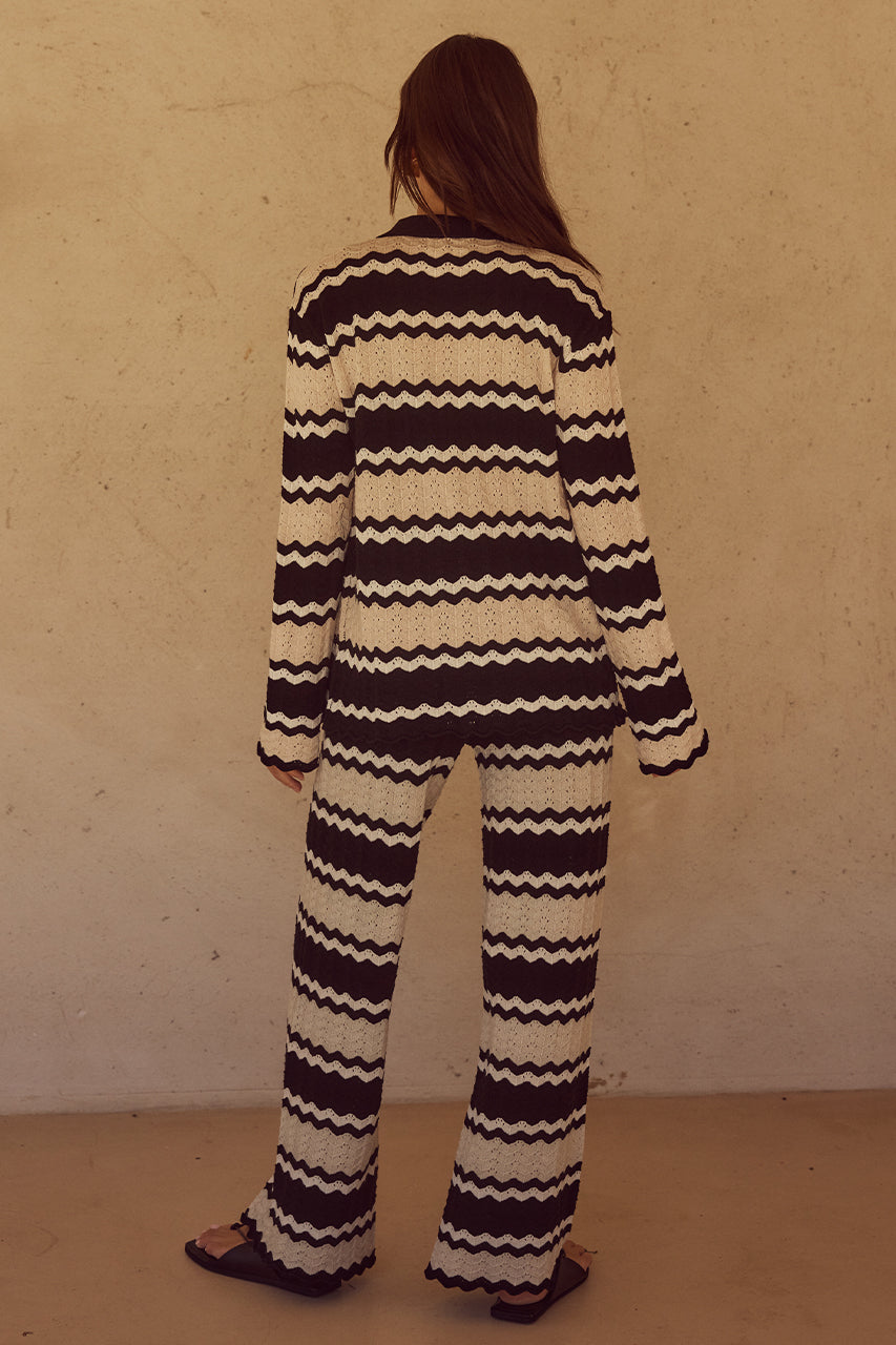 SOFIA KNIT SHIRT - BLACK/CREAM - jack15