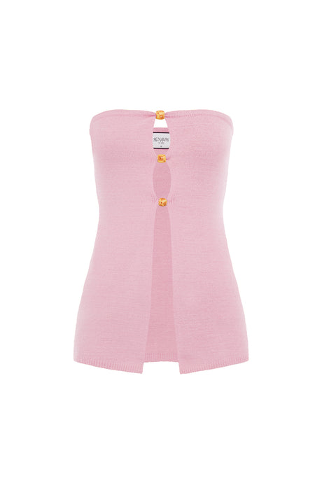 NELLIE STRAPLESS TOP - MUSK