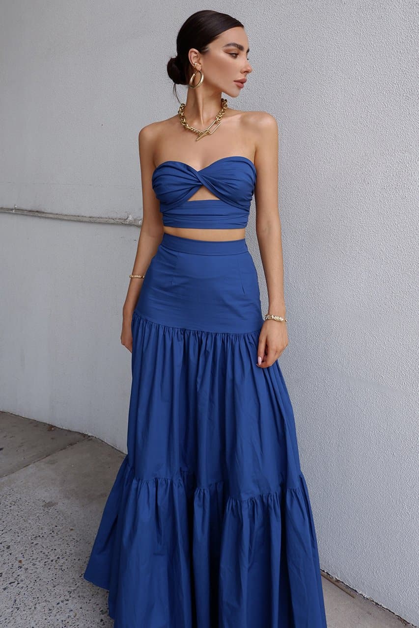 Ayla Maxi Skirt - Sapphire - sapphire